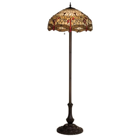 Meyda Tiffany 63" High Hanging Head Dragonfly Floor Lamp na