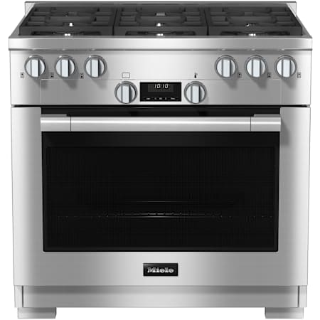 Miele 36 Inch Wide 5.76 Cu. Ft. Slide In Fingerprint Resistant Gas Range with TwinPower Clean Touch Steel