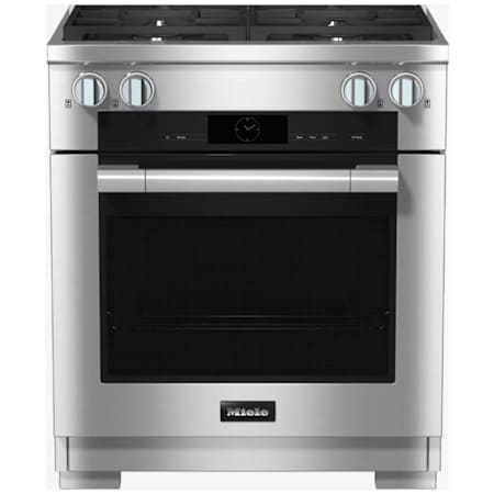 Miele 30 Inch Wide 4.59 Cu. Ft. Free Standing Liquid Propane Dual Fuel Range with M Touch and Wireless Precision Probe Clean Touch Steel