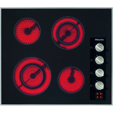 Miele 24 Inch Wide 4 Burner Electric Cooktop Stainless Steel