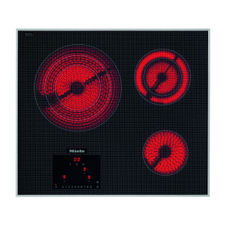 Miele 24 Inch Wide 3 Burner Electric Cooktop Stainless Steel
