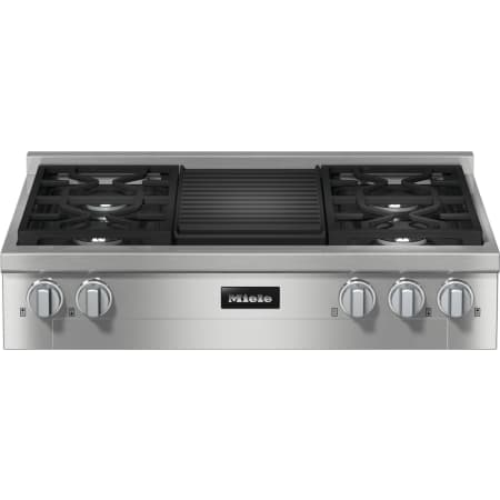 Miele 36 Inch Wide 4 Burner Natural Gas Rangetop with Dishwasher Safe Grates and Grill Stainless Steel