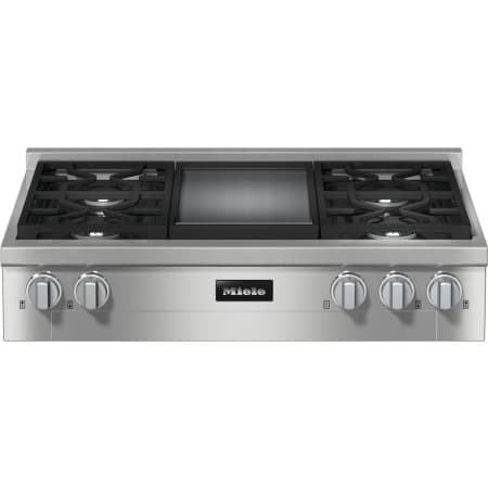 Miele 36 Inch Wide 4 Burner Natural Gas Rangetop with Dishwasher Safe Grates and Griddle Stainless Steel