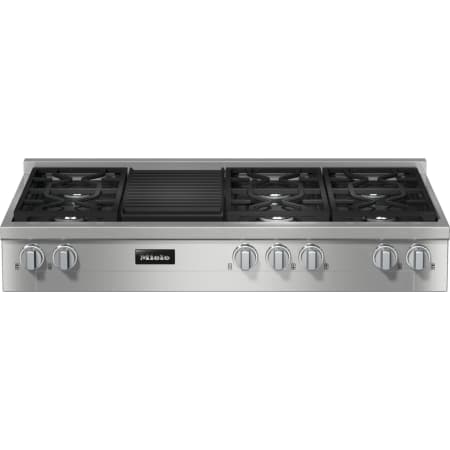 Miele 48 Inch Wide 6 Burner Natural Gas Rangetop with Dishwasher Safe Grates and Griddle Stainless Steel