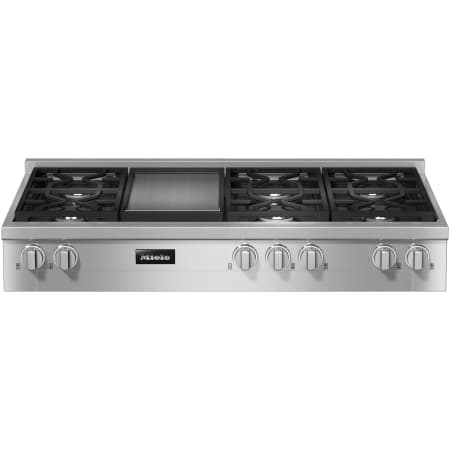 Miele 48 Inch Wide 6 Burner Natural Gas Rangetop with Infrared Griddle Clean Touch Steel