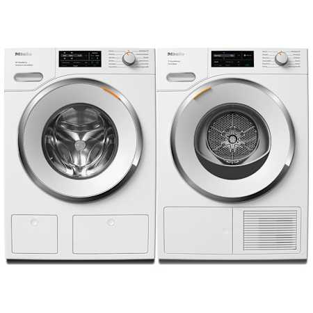 Miele 24 Inch Wide 2.26 Cu. Ft. Front Load Washer and 24 Inch Wide 4.02 Cu. Ft. Electric Dryer with Honeycomb Drum Laundry Pair Lotus White