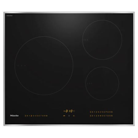 Miele Induction Cooktop with 3 Round Cooking Zones Obsidian Black