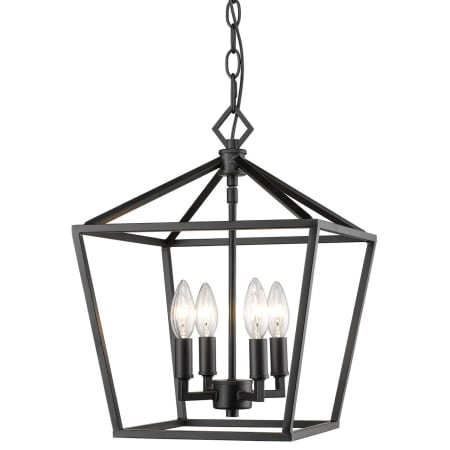 Millennium Lighting Ritner 4 Light 12" Wide Taper Candle Pendant Matte Black