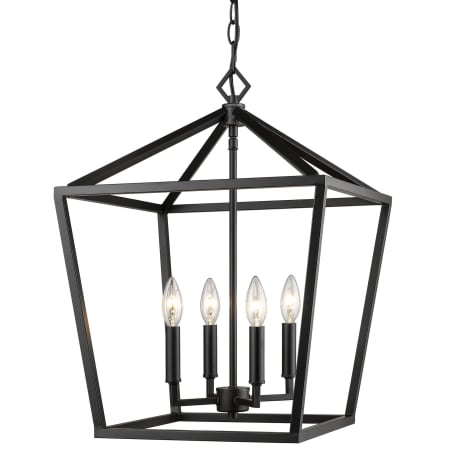 Millennium Lighting Ritner 4 Light 16" Wide Taper Candle Pendant Matte Black
