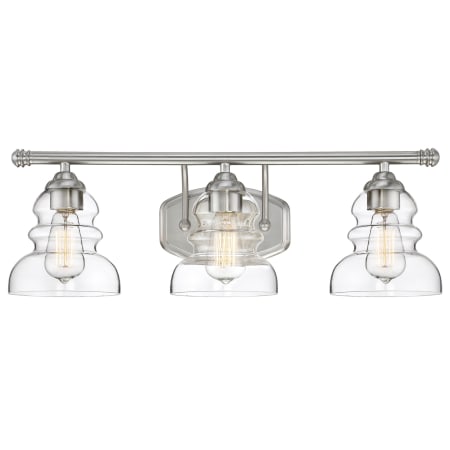 Millennium Lighting Brighton 3 Light 24" Wide Bathroom Vanity Light with Glass Shades Satin Nickel