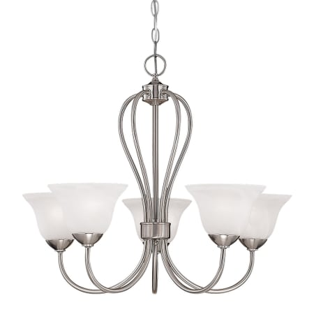 Millennium Lighting Main Street 5 Light Single Tier Chandelier Satin Nickel