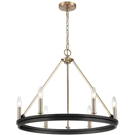 Millennium Lighting Carruth 6 Light 25" Wide Taper Candle Style Chandelier Matte Black / Modern Gold