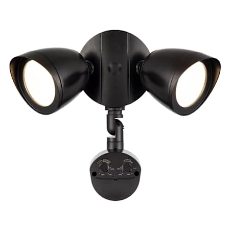 Millennium Lighting Twin Head 10-1/2" Wide Integrated LED Flood Light with Motion Sensor Powder Coated Matte Black