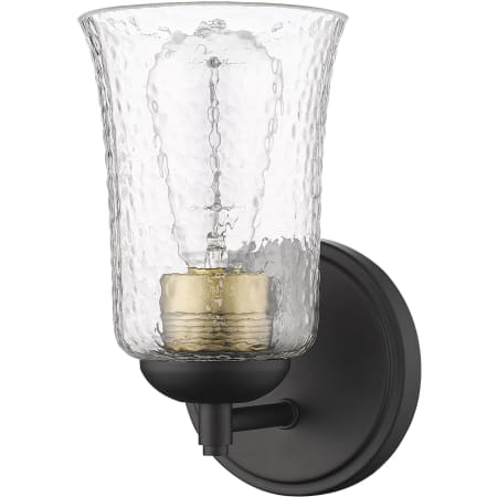 Millennium Lighting Abilene 9" Tall Bathroom Sconce with Water Glass Shade Matte Black