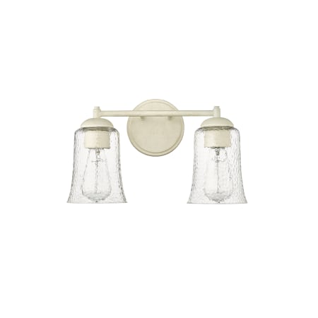 Millennium Lighting Abilene 2 Light 15" Wide Vanity Light with Water Glass Shades Cottage White