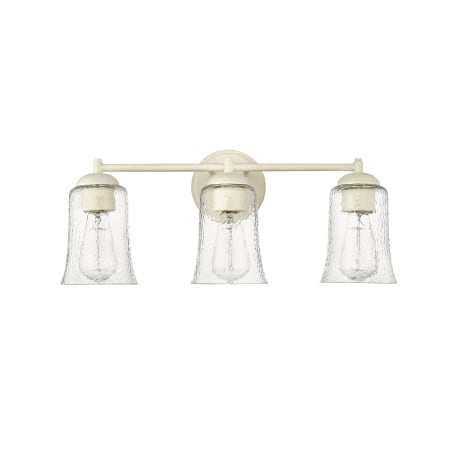 Millennium Lighting Abilene 3 Light 22" Wide Vanity Light with Water Glass Shades Cottage White
