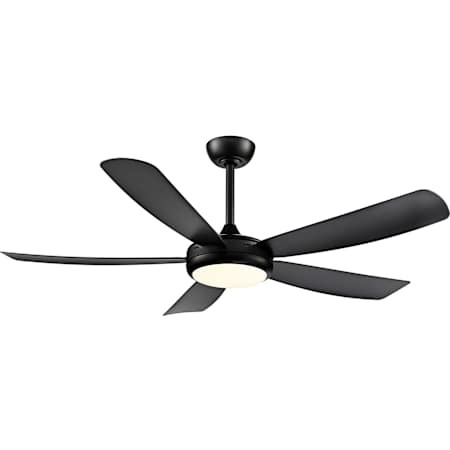 Millennium Lighting Airstra 52" 5 Blade Indoor / Outdoor 3CCT Integrated LED Ceiling Fan with Wall Control Matte Black