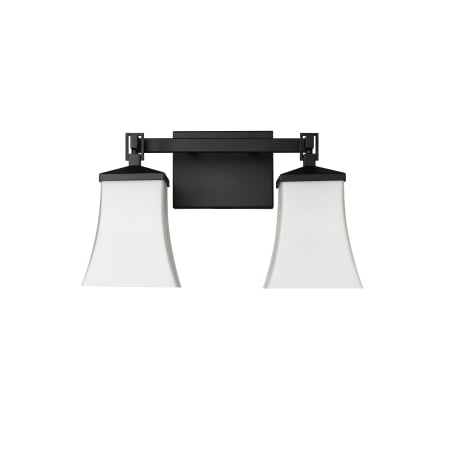 Millennium Lighting Sonorra 2 Light 15" Wide Vanity Light with Frosted Glass Shades Matte Black