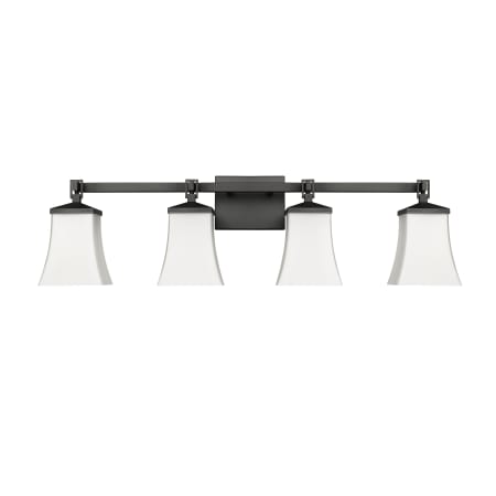 Millennium Lighting Sonorra 4 Light 33" Wide Vanity Light with Frosted Glass Shades Matte Black