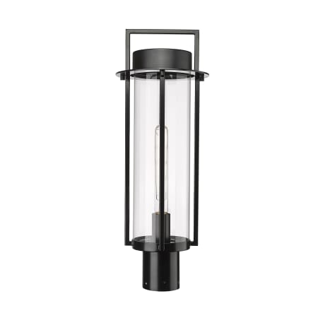 Millennium Lighting Russell 22" Tall Post Light with Clear Glass Shade Powder Coated Black