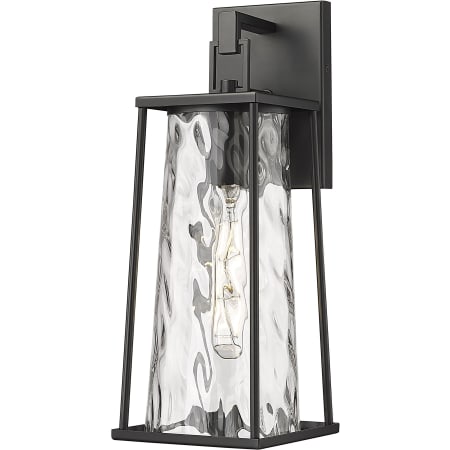 Millennium Lighting Dutton 16" Tall Outdoor Wall Sconce with Water Glass Shade - ADA Compliant Powder Coated Black