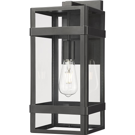 Millennium Lighting Payton 17" Tall Outdoor Wall Sconce with Clear Glass Shade - ADA Compliant Powder Coated Black