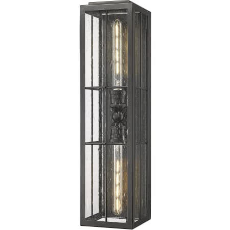 Millennium Lighting Jaxson 2 Light 24" Tall Outdoor Wall Sconce with Seedy Glass Shade - ADA Compliant Powder Coated Black