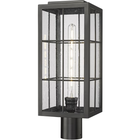 Millennium Lighting Jaxson 20" Tall Post Light with Seedy Glass Shade Powder Coated Black