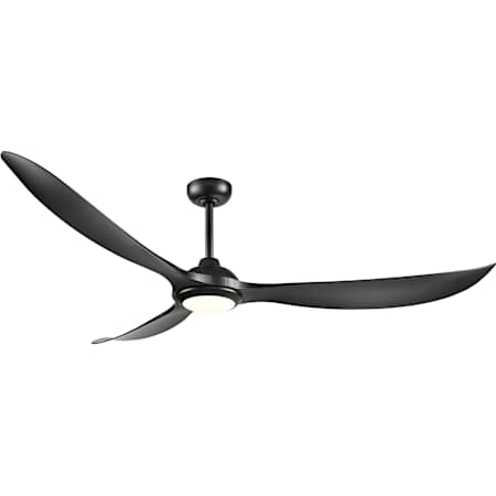 Millennium Lighting Wynleaf 72" 3 Blade Indoor / Outdoor 3CCT Integrated LED Ceiling Fan with Wall Control Matte Black
