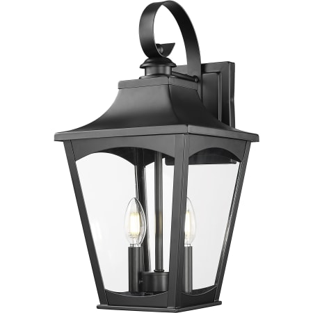 Millennium Lighting Curry 2 Light 19" Tall Outdoor Wall Sconce with Clear Glass Shade - ADA Compliant Powder Coated Black