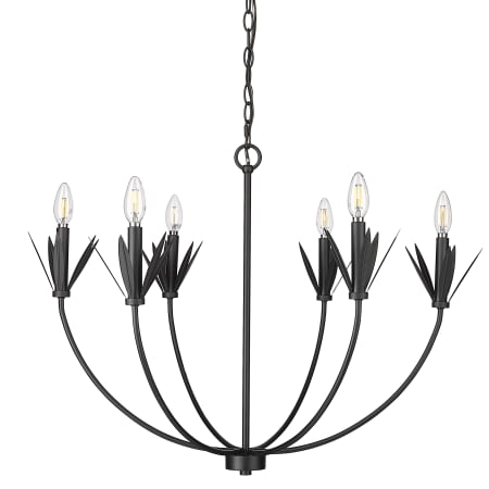 Millennium Lighting Primrose 6 Light 31" Wide Taper Candle Style Chandelier Matte Black