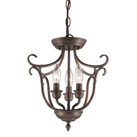 Millennium Lighting Fulton 13" Wide 3 Light Dual Mount Pendant / Semi-Flush Ceiling Fixture Rubbed Bronze