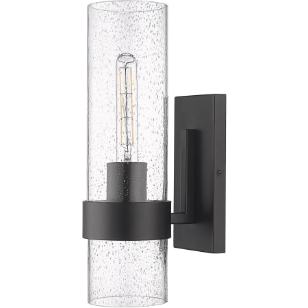 Millennium Lighting 16" Tall Wall Sconce with Seedy Glass Shade - ADA Compliant Matte Black
