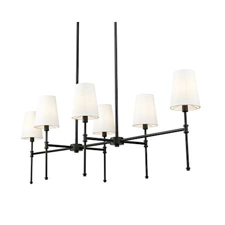 Millennium Lighting Adorra 6 Light 48" Wide Linear Chandelier Matte Black