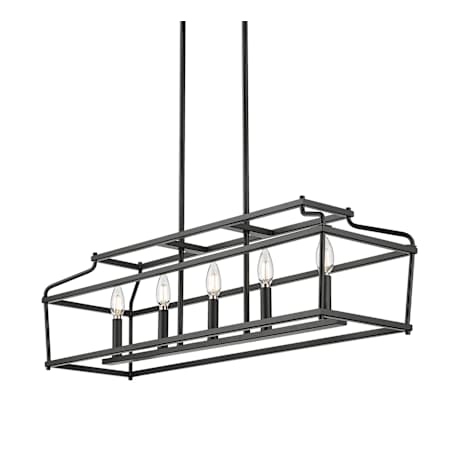 Millennium Lighting Nellita 5 Light 34" Wide Linear Chandelier Matte Black