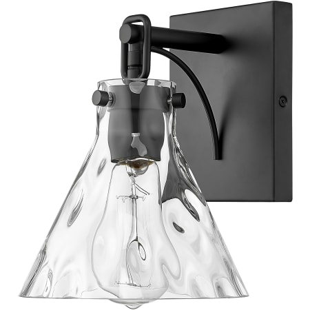 Millennium Lighting Barlon 9" Tall Bathroom Sconce with Water Glass Shade Matte Black