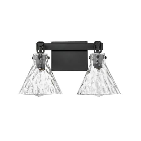 Millennium Lighting Barlon 2 Light 16" Wide Vanity Light with Water Glass Shades Matte Black