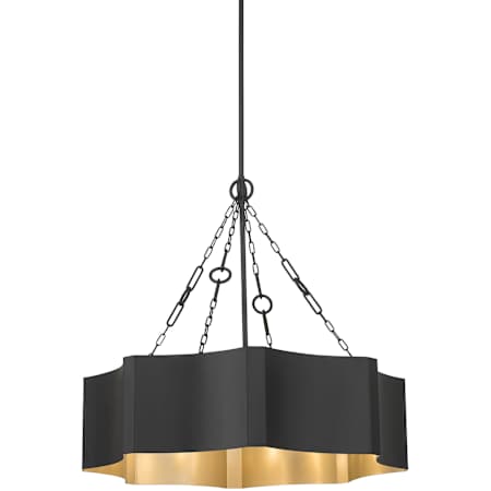 Millennium Lighting Ottavio 5 Light 28" Wide Pendant Matte Black / Vintage Brass