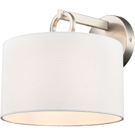 Millennium Lighting Braxstan 10" Tall Wall Sconce with Linen Shade Brushed Nickel