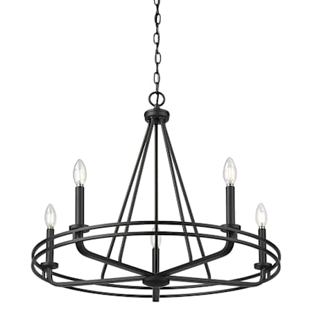Millennium Lighting Jody 5 Light 27" Wide Pillar Candle Style Chandelier Matte Black