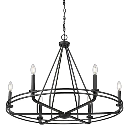 Millennium Lighting Jody 6 Light 33" Wide Pillar Candle Style Chandelier Matte Black