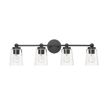 Millennium Lighting Lauryn 4 Light 31" Wide Vanity Light with Seedy Glass Shades Matte Black