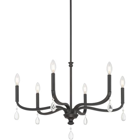 Millennium Lighting Viremont 6 Light 28" Wide Crystal Candle Style Chandelier Matte Black