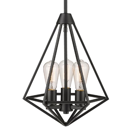 Millennium Lighting Dawes 3 Light 13" Wide Pendant Matte Black