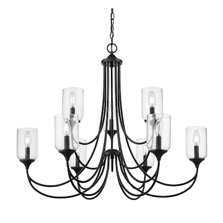 Millennium Lighting Waddingham 9 Light 36" Wide Pillar Candle Style Chandelier Matte Black