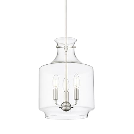 Millennium Lighting Mahannah 3 Light 11" Wide Taper Candle Pendant Brushed Nickel