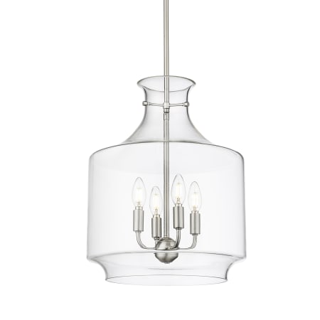 Millennium Lighting Mahannah 4 Light 15" Wide Taper Candle Pendant Brushed Nickel