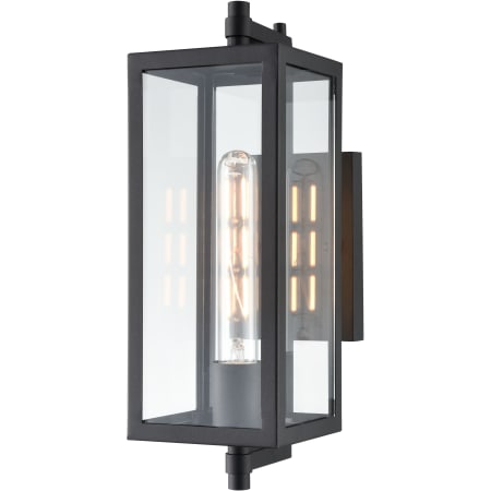 Millennium Lighting Messi 14" Tall Outdoor Wall Sconce with Clear Glass Shade - ADA Compliant Textured Black