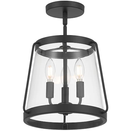 Millennium Lighting Adabella 3 Light 12" Wide Semi-Flush Lantern Ceiling Fixture Matte Black