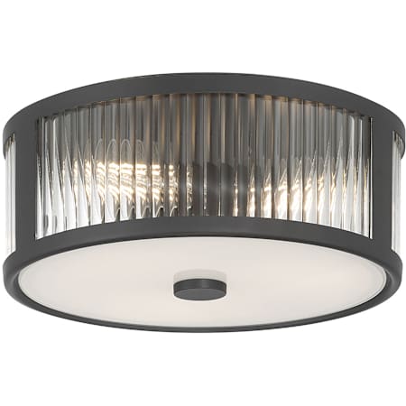 Millennium Lighting Ardezia 3 Light 12" Wide Flush Mount Drum Ceiling Fixture Matte Black